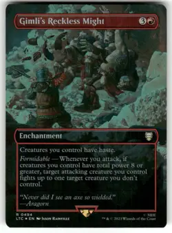 Gimli's Reckless Might Borderless x1 NM - Commander: The Lord of the Rings - MTG - Image 1