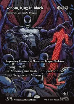 Venom, King in Black FOIL (MAR 022) MTG Spider-Man Marvel Universe - NM - Mythic - Image 1