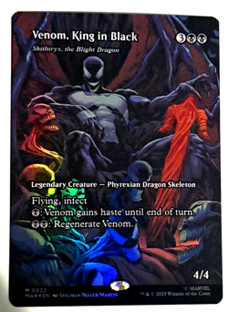 Venom, King in Black FOIL (MAR 022) MTG Spider-Man Marvel Universe - NM - Mythic - Image 2