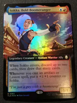 Sokka, Bold Boomeranger - Foil - Extended Art - TLA - MTG - EN - NM - 0383 - Image 1