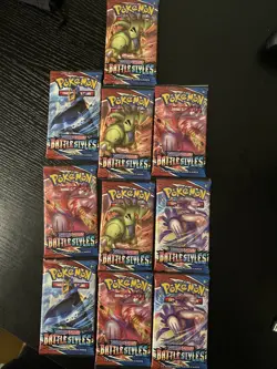 Pokemon TCG Sword And Shield Battle Styles Pack Lot Of 10 Sealed - Image 1