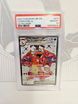 PSA 10 CHARIZARD EX 215/197 OBF EN-OBSIDIAN FLAMES ULTRA RARE 2023 POKEMON - Image 1