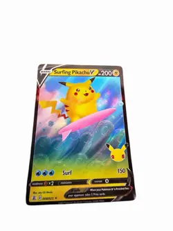 Surfing Pikachu V 008/025 Full Art Near mint/Mint Celebrations Pokemon Card - Image 1