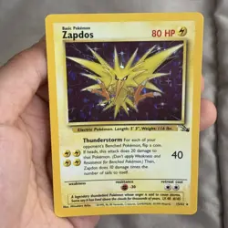 Zapdos 15/62 Holo - Rare 1999 WOTC Fossil Set Pokemon TCG Card - Near Mint (NM) - Image 1