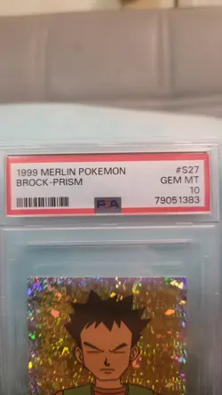 PSA 10 GEM MINT 1999 MERLIN POKEMON Brock PRISM #S27 Slab Low Population-33 - Image 2