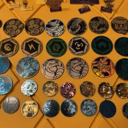 Pokemon TCG Coin Lot & Acrylic Figures | x56 Coins - Image 3