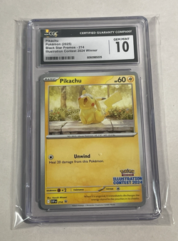 2025 Pokemon TCG Black Star Promo #214 Pikachu Illustration Contest 2024 CGC 10 - Image 4