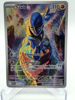 Pokemon TCG Sawk 130/086 Sv: White Flare Illustration Rare NM - Image 1