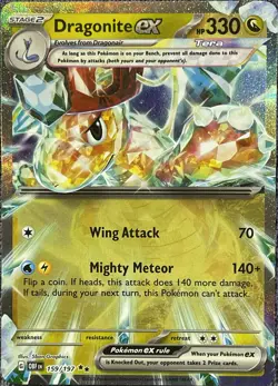 Dragonite ex Double Rare - 159/197 - Obsidian Flames Pokemon 2023 - Image 1