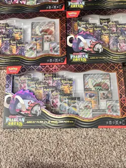 Pokemon Paldean Fates Great Tusk Iron Threads Ex Premium Collection Lot of 5 - Image 2