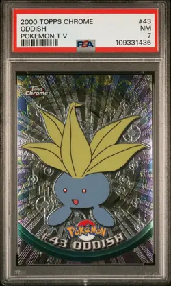 PSA 7 Oddish • Topps Chrome Pokemon TV 2000 - Image 3