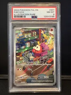 2023 POKEMON PAL EN-PALDEA EVOLVED ILLUSTRATION RARE #201 FUECOCO PSA 8 - Image 1