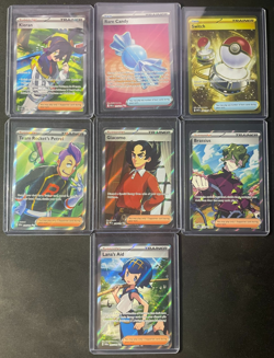 Pokemon Card Lot of 7- Full Art Trainers, Hyper Rare- Pack Fresh Mint Condition - Image 1
