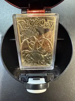 23K Gold Plated CHARIZARD Trading Card 1999 Burger King Pokemon #6 WITH BALL - Image 4