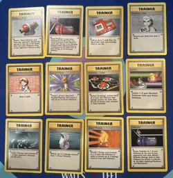 Lot Of 12 Vintage Pokemon Base Set Trainer Cards - Image 1