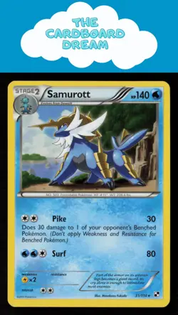 Samurott Black and White #31/114 NON-HOLO Rare LP Pokemon Card - Image 1