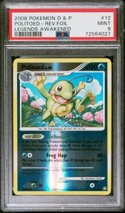 Pokemon Card Politoed 12/146 Reverse Holo Legends Awakened PSA 9 MINT - Image 1