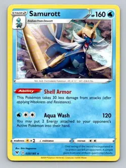 2020 Pokemon Card Vivid Voltage Samurott 35/185 - Image 1