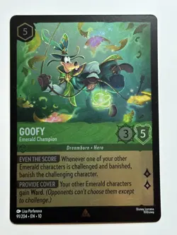 Goofy - Emerald Champion Cold Foil Whispers in the Well 91/204 NM Lorcana Card - Image 1