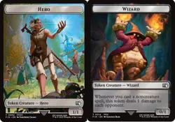 MTG Hero (0002) // Wizard (0014) Double-Sided Token - Foil NM-Mint Final Fantasy - Image 1