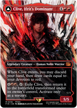 Clive, Ifrit's Dominant (Borderless) - 0318 - Final Fantasy MTG - NM/M - Image 1