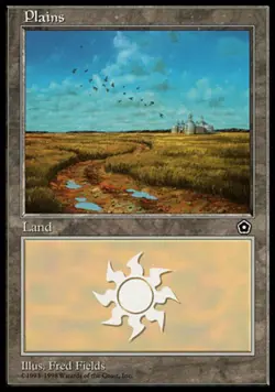 Heavy Play, English MTG Regular Plains (162) Portal Second Age Magic the Gatheri - Image 1