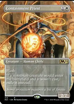 X 1 Containment Priest NM Borderless 314 Core Set 2021 M21 MTG Magic - Image 1