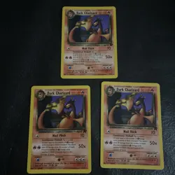 3x Pokemon TCG Dark Charizard Non-Holo Card 21/82 Team Rocket 2000 Vintage LP - Image 1