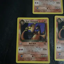 3x Pokemon TCG Dark Charizard Non-Holo Card 21/82 Team Rocket 2000 Vintage LP - Image 2
