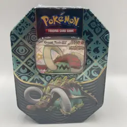 Pokemon Paldean Fates Tin Great Tusk ex 4 Packs New Sealed English SEALED NEW - Image 1