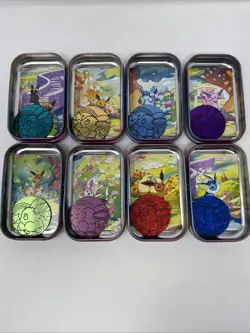 Pokemon Prismatic Evolutions Mini Tins Opened No Packs Full Set Of 8 Empty Tins - Image 2