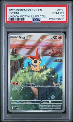 2025 POKEMON SVP PROMO UNOVA VICTINI ILLUSTRATION COLLECTION #208 VICTINI PSA 10 - Image 1