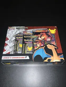 2021 Pokemon TCG Celebrations Lance's Charizard V Sealed Collection Box - Image 2
