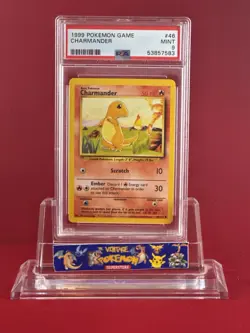 1999 Pokemon Base CHARMANDER Card #46/102 PSA 9 - Image 1