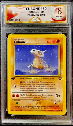 1999 Pokemon Cubone 50/64 Jungle 1st Ed SRG 8 NM-MT ENN Cards - Image 1