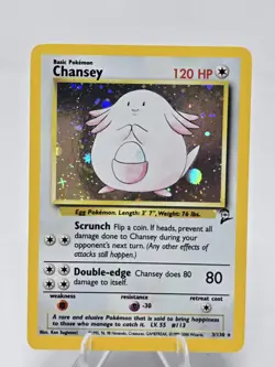 Chansey Holo WOTC Pokemon Card 3/130 Base Set 2 Rare 2000 Vintage Original NM-M - Image 1