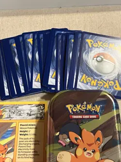 Pokemon TCG - Paldea Friends Mini Tin W/Pawmi and Lechonk. And Trading Cards - Image 3