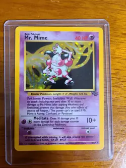Pokemon Card Mr. Mime Holographic 1999 Jungle Set No. 6/64 Mint Condition - Image 1
