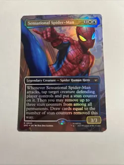 Sensational Spider-Man (Borderless) - Marvel's Spider-Man Foil MTG + Bonus Rare! - Image 1