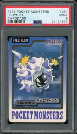 Pokemon Japanese Cloyster Bandai Carddass 1997 No. 091 PSA 9 MINT - Image 1