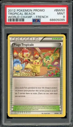 Pokemon FRENCH Tropical Beach 2012 World Championships Promo BW50 PSA 9 MINT - Image 1