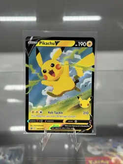 Pokemon Pikachu v TCG Sword & Shield Holo Promo Card SWSH143 - Image 1