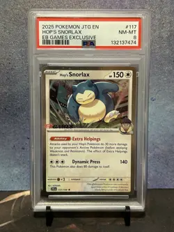 2025 POKEMON JTG EN-JOURNEY TOGETHER GAMESTOP EXCLUSIVE #117 HOP'S SNORLAX PSA 8 - Image 1