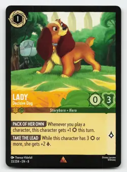 Lady Decisive Dog 33/204 Rare Reign of Jafar Lorcana Card - Image 1