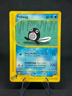 Pokemon Card TCG Poliwag 87/144 common 2003 Skyridge HP E-READER VINTAGE - Image 1