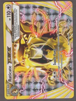 Raticate BREAK 89/122 BREAKpoint Ultra Rare Holo Foil Pokemon Card LP - Image 1