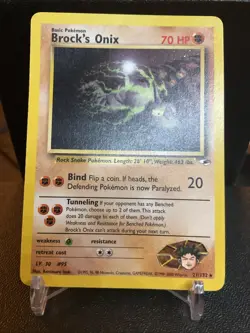 Vintage Non Holographic WOTC Pokemon Card - Brock’s Onix 21/132 Gym Heroes B - Image 1