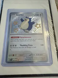 Pokemon TCG Paldean Fates Snorlax Card 202/091 Baby Shiny Rare Holo - Image 1