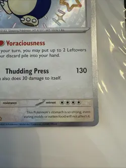 Pokemon TCG Paldean Fates Snorlax Card 202/091 Baby Shiny Rare Holo - Image 4