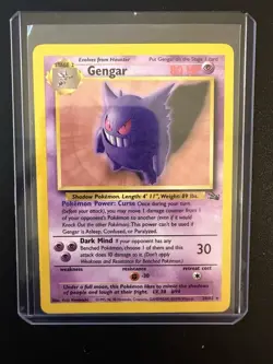 Gengar 20/62 Fossil Regular Non-holo Rare Pokemon Card TCG NM - Image 1